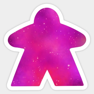 Hot Pink Space Sky Stars Meeple | Board Game Fan Sticker